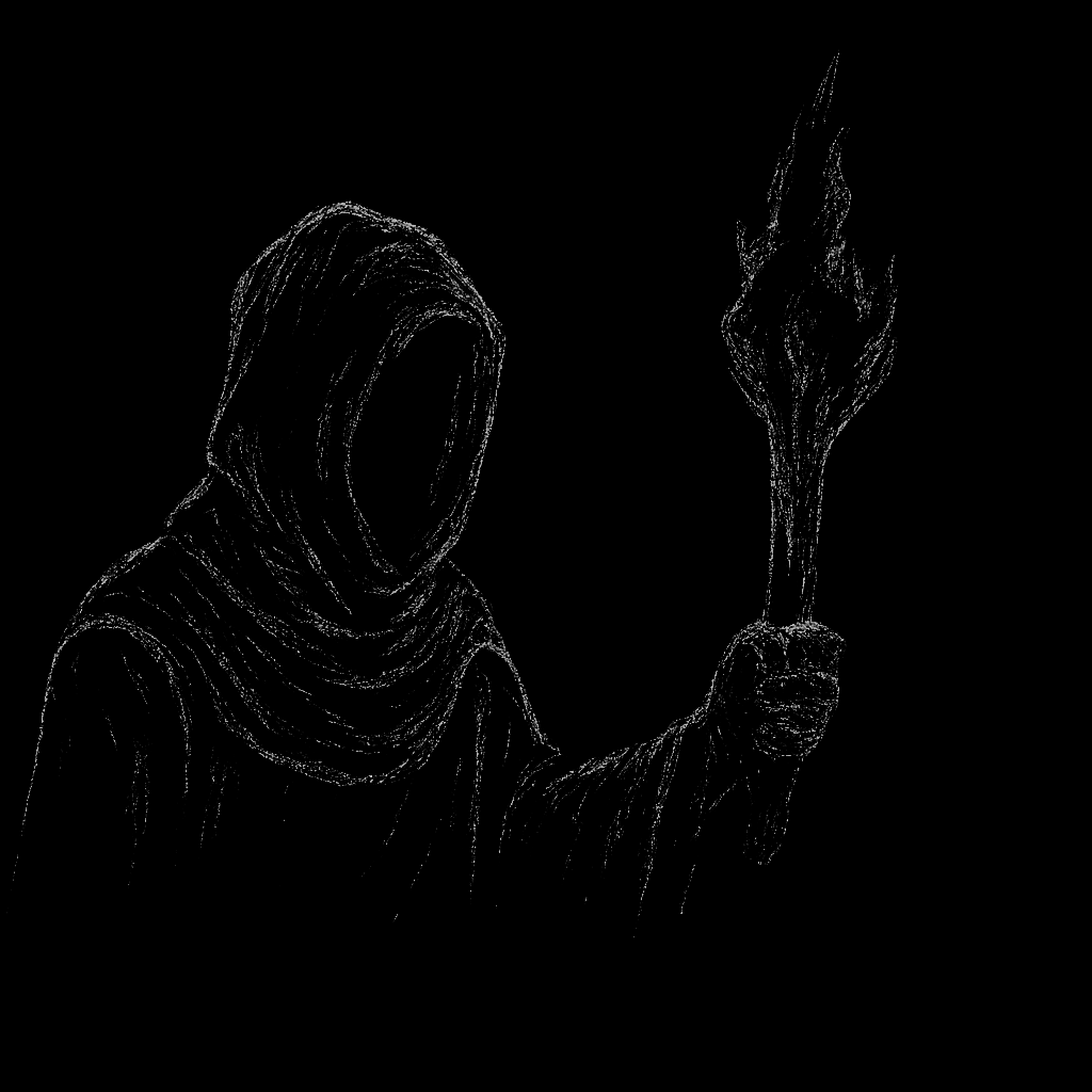 Hooded Figure with Torch